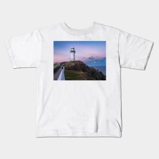 Byron Bay Lighthouse at Dusk Kids T-Shirt